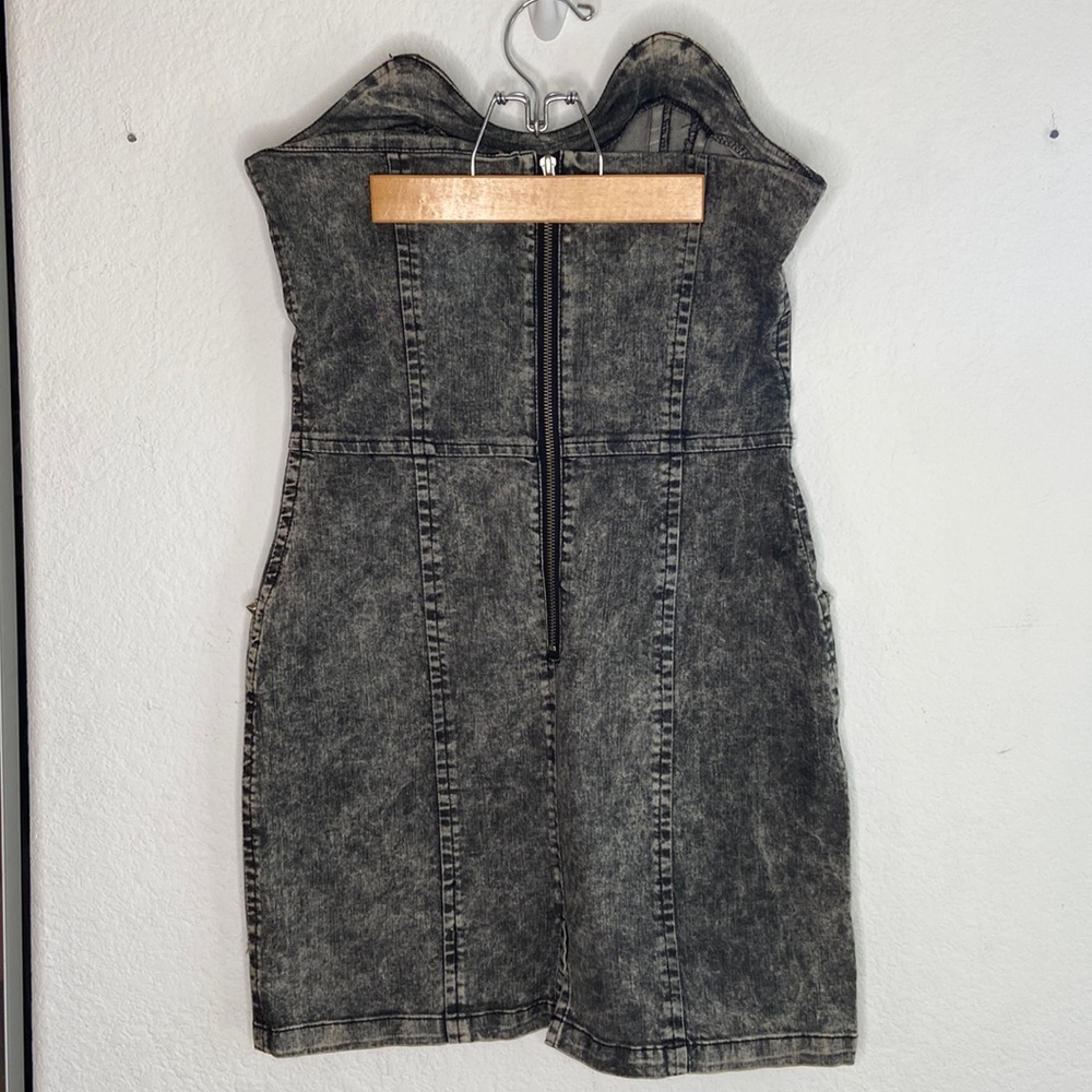 Black Friday Black Denim Sweetheart Mini Dress
